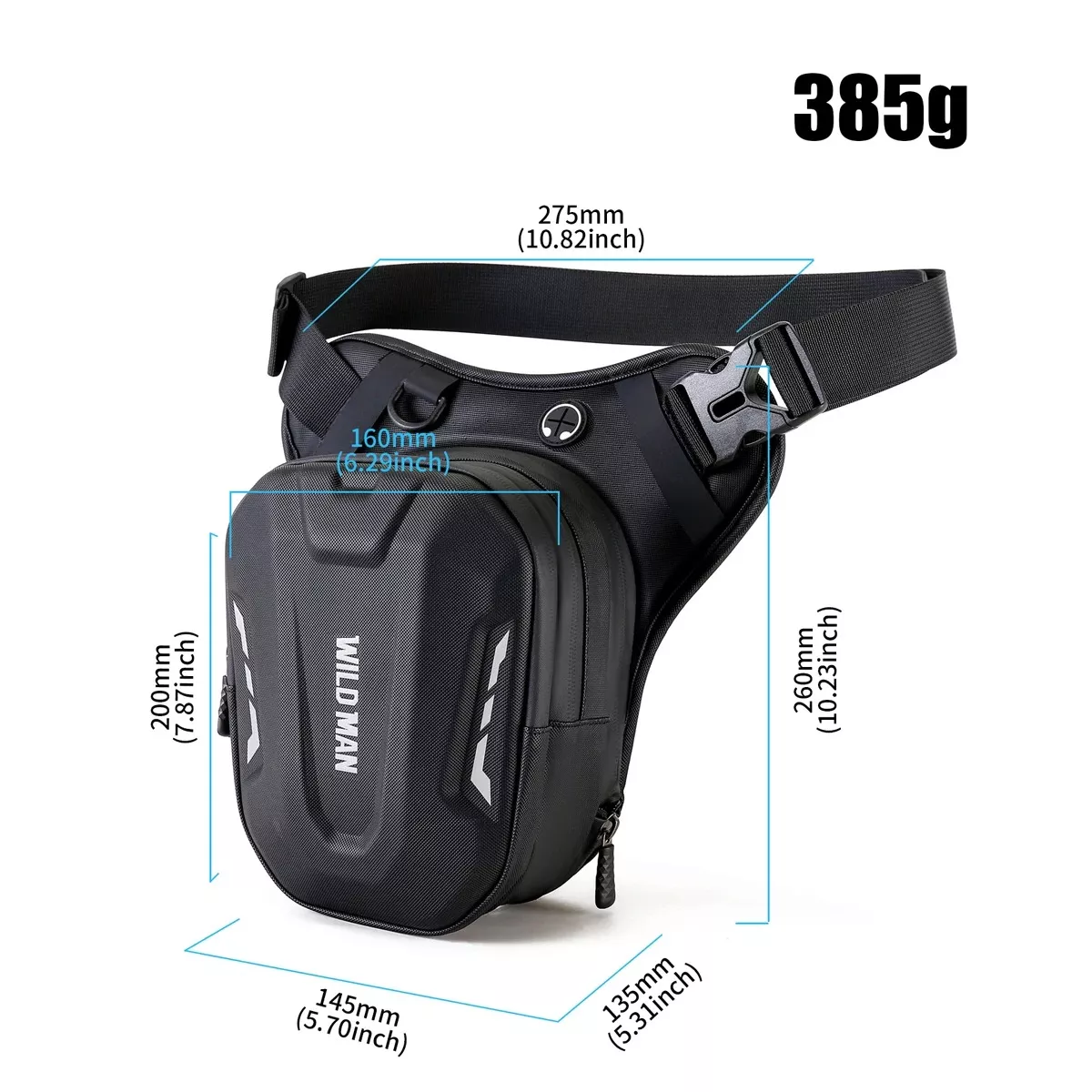 Motorcycle Leg Bag for Men - Hard Shell Waist Bag for Bikers and Travel - Image 7