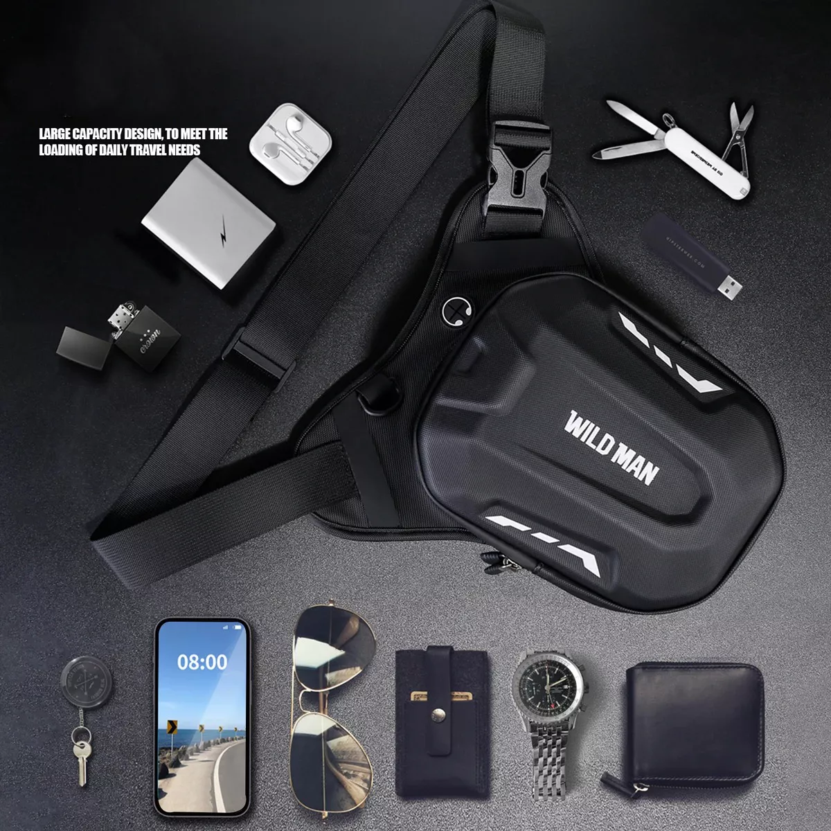 Motorcycle Leg Bag for Men - Hard Shell Waist Bag for Bikers and Travel - Image 5