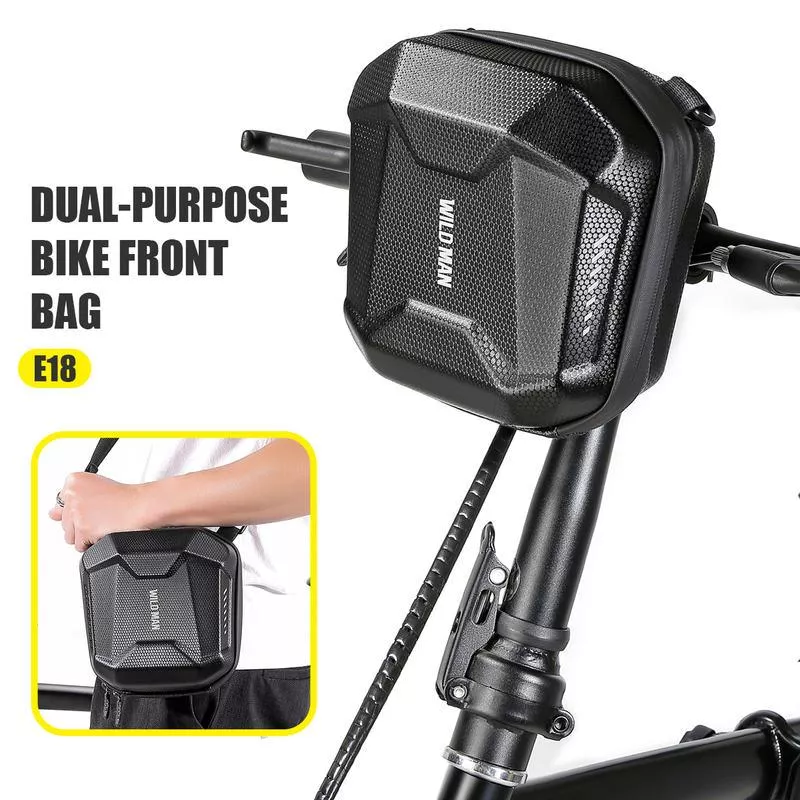 Folding Bicycle Handlebar Bag - Durable EVA Hard Shell with Quick Release - Image 2