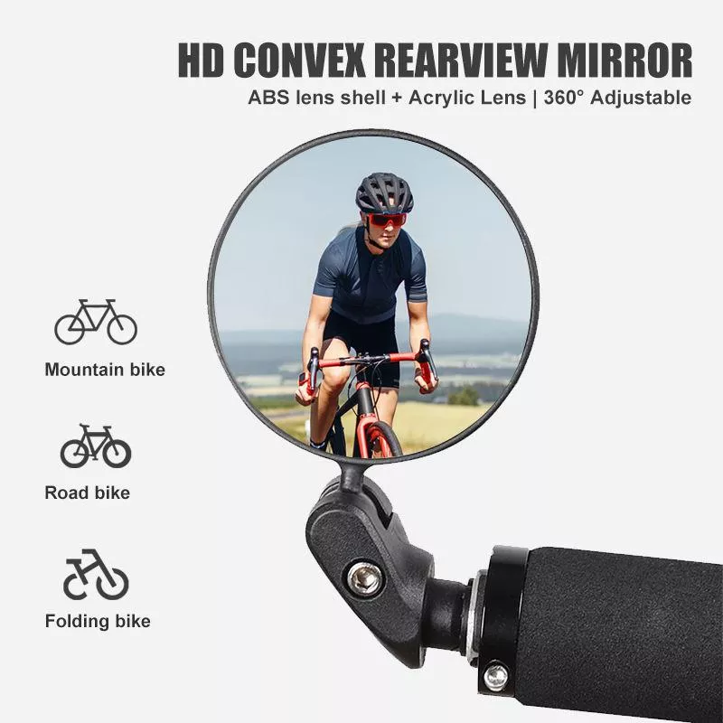 360° Rotating Foldable Bicycle Rearview Mirror for Road and MTB Bikes - Image 2