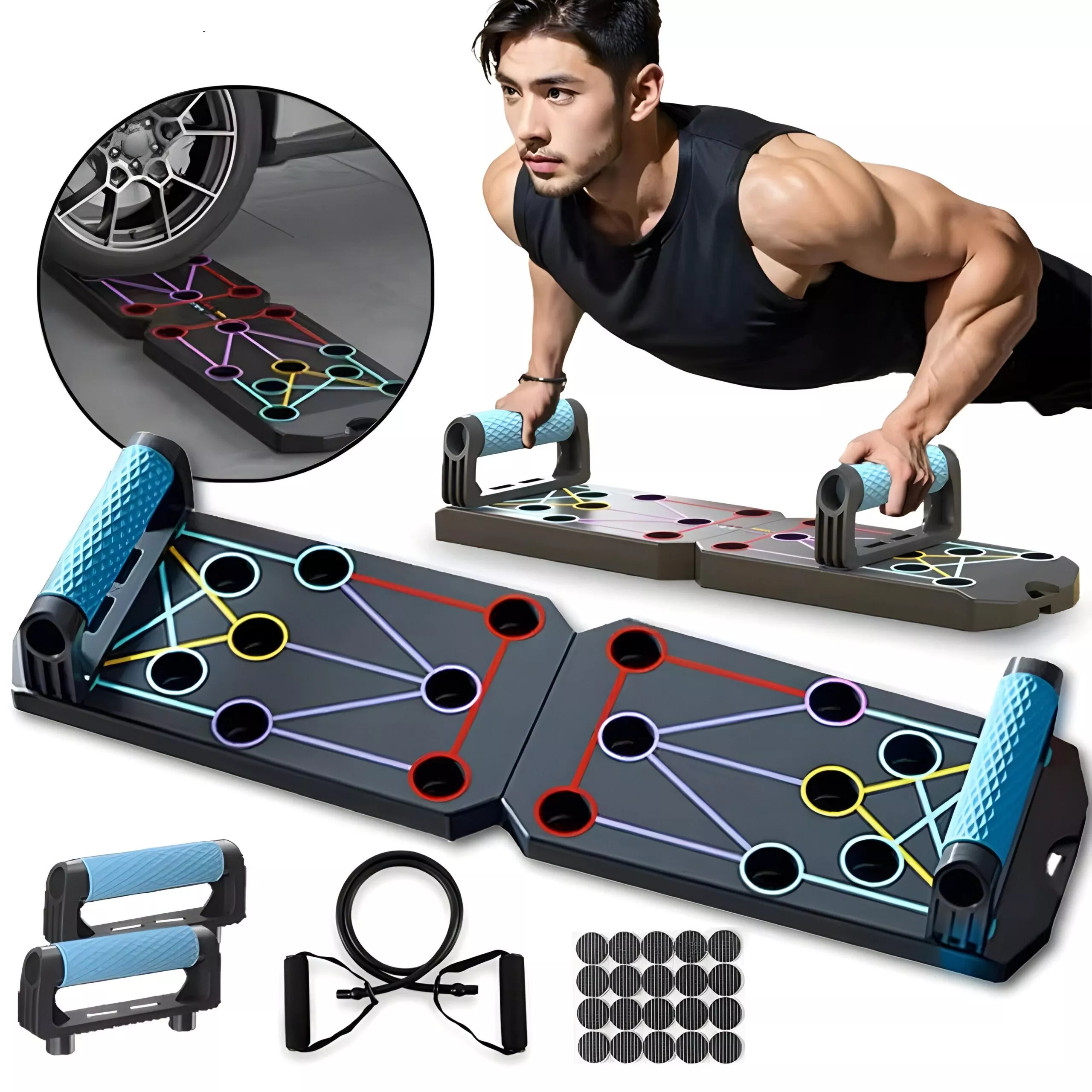 Folding Push-Up Board Multifunctional Portable Fitness Equipment for Muscle Training