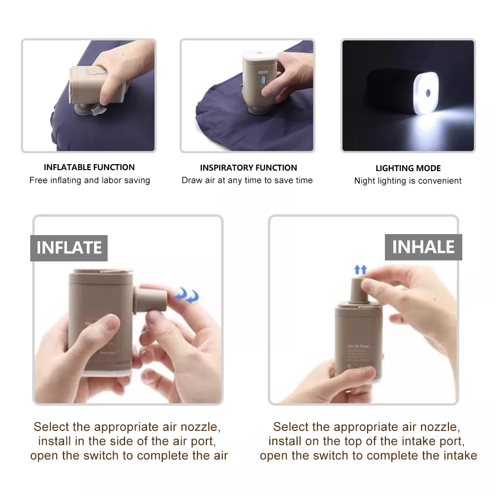 Portable Electric Air Pump with Camping Light - Image 4