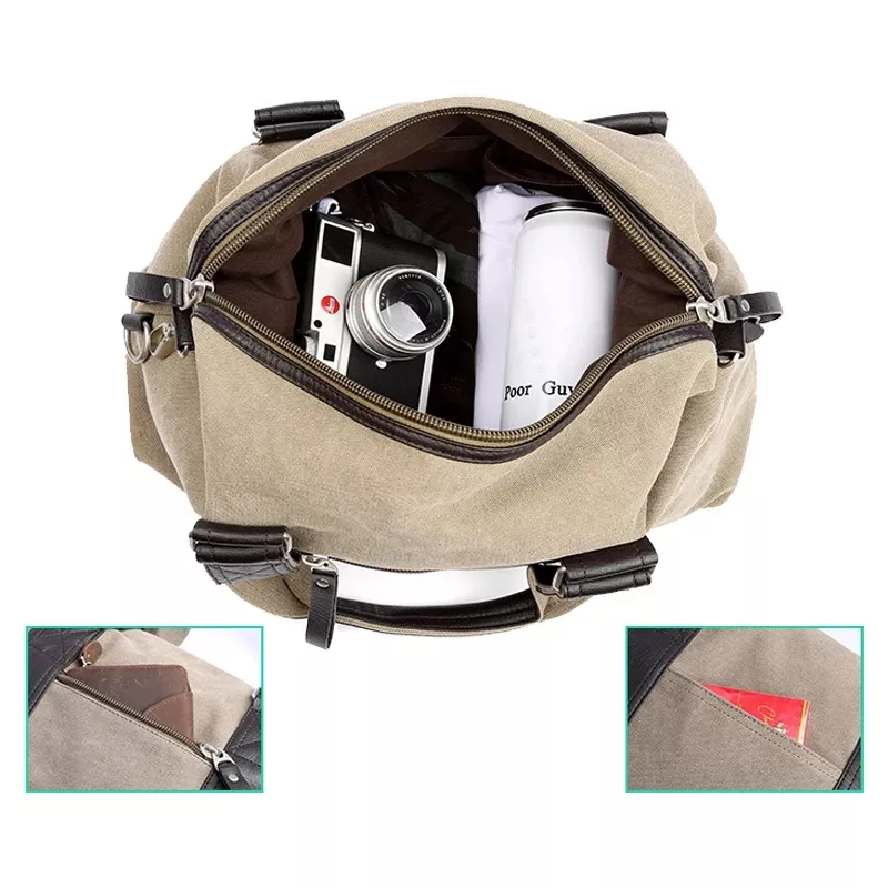 Men's Canvas Crossbody Travel Bag - Image 4