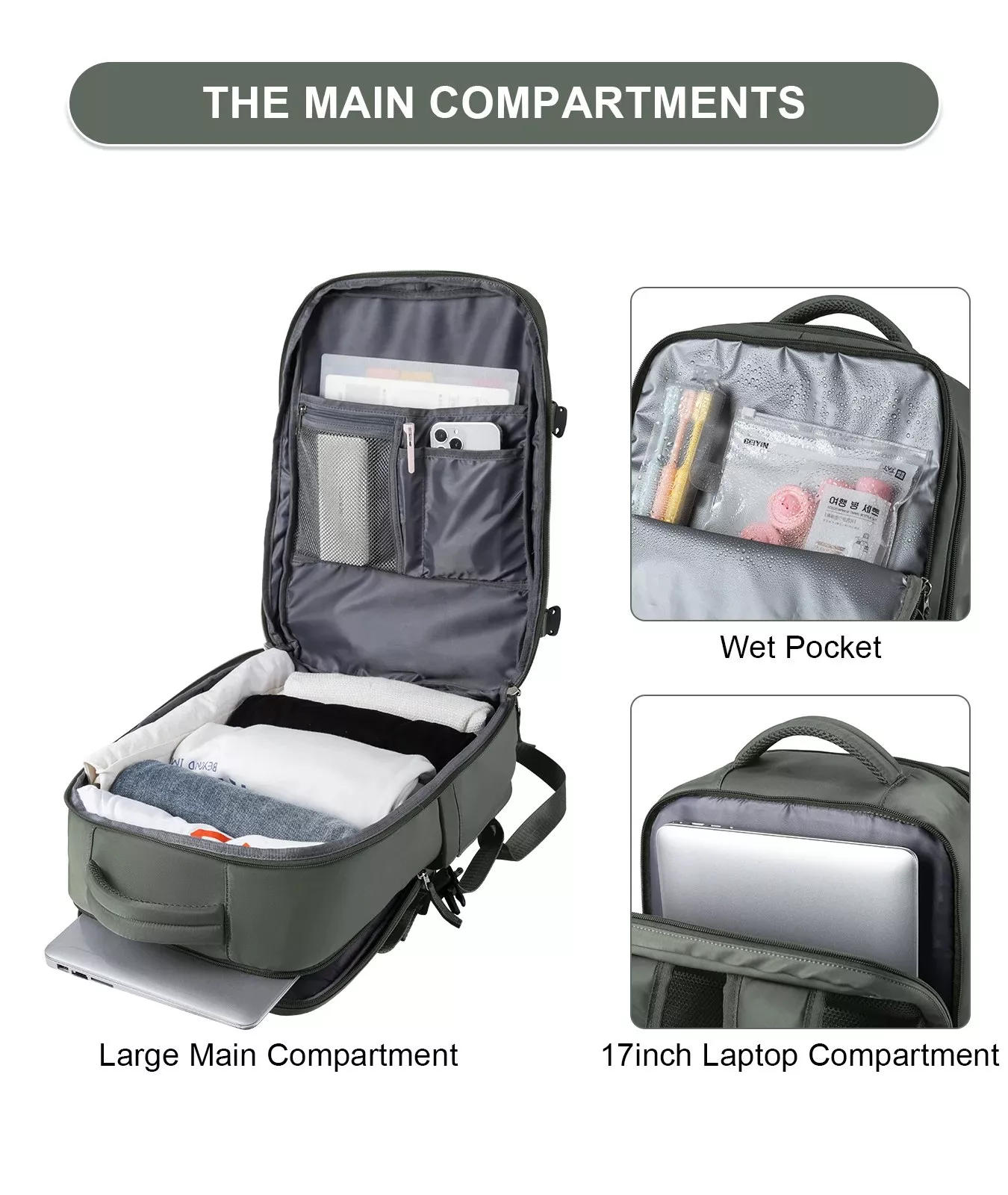 Unisex Large Capacity Waterproof Travel Backpack with Wet and Dry Separation - Image 4