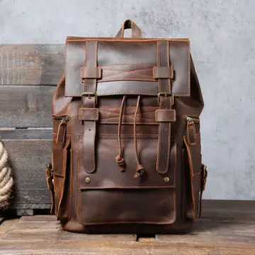 Vintage Genuine Leather Backpack for Men