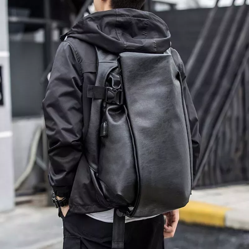 15.6-Inch Leather Laptop Backpack for Men - Image 5