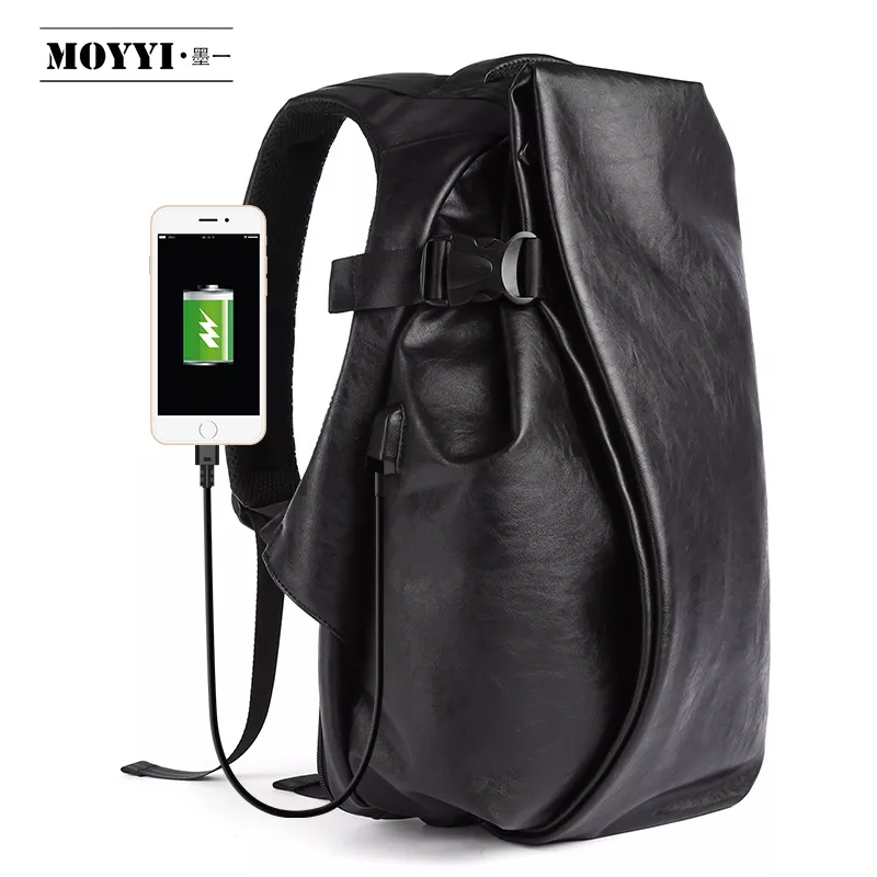 15.6-Inch Leather Laptop Backpack for Men - Image 3