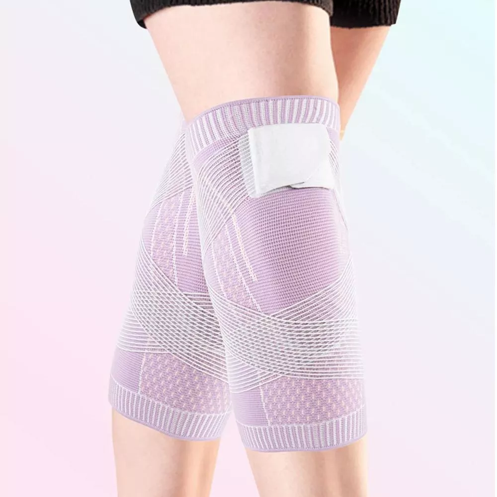Compression Knee Support Sleeve with Silicone Pad for Sports and Fitness