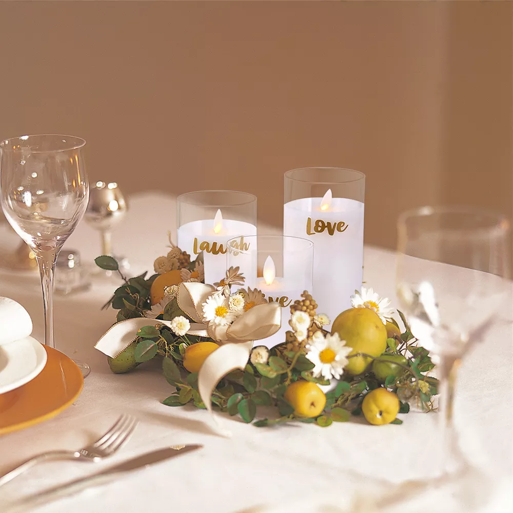 3-Piece Flickering Flameless LED Glass Candle Set - Image 6