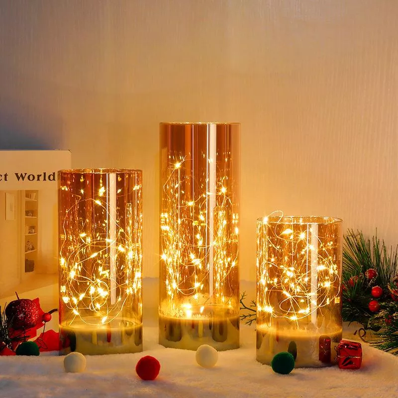 3-Piece LED Glass Flameless Candle Set with Remote Control - Image 6