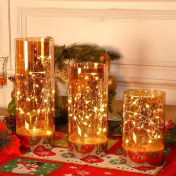 3-Piece LED Glass Flameless Candle Set with Remote Control
