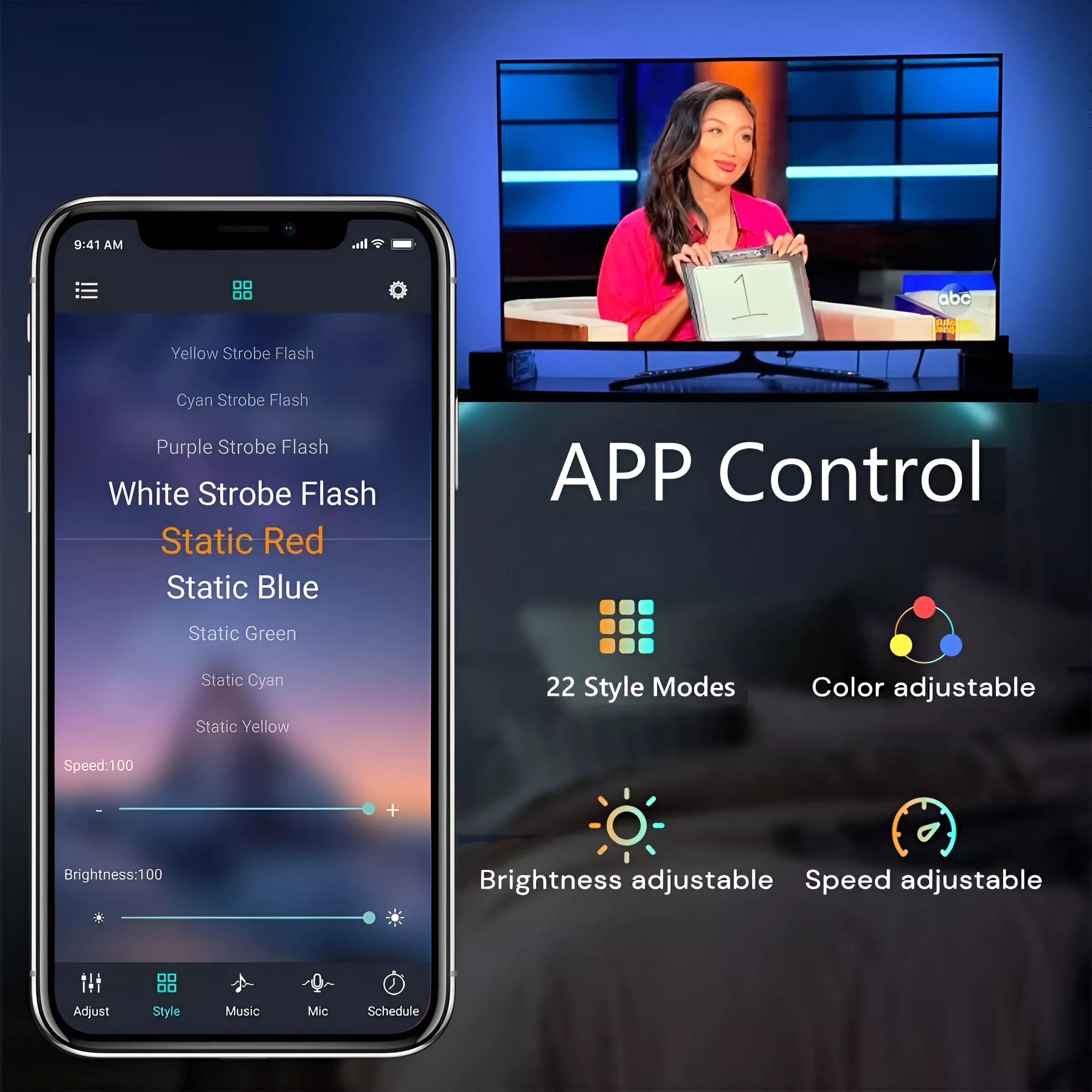 RGB LED Strip Lights with Bluetooth Control - Image 3