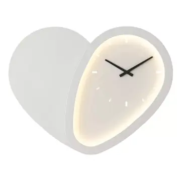 Love-Shaped Wall Lamp with Clock