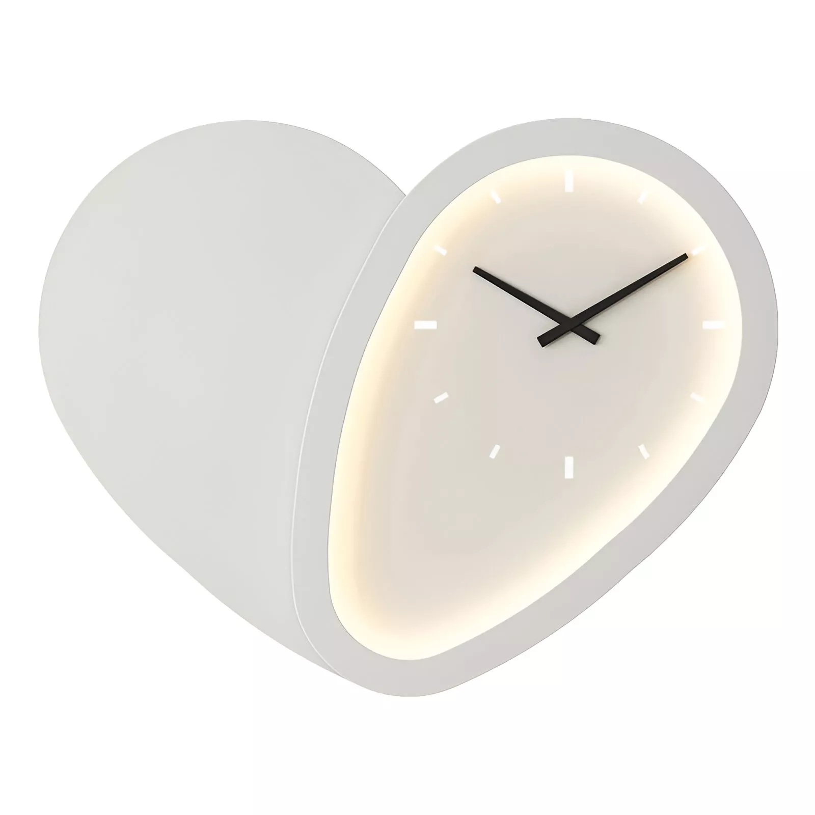 Love-Shaped Wall Lamp with Clock