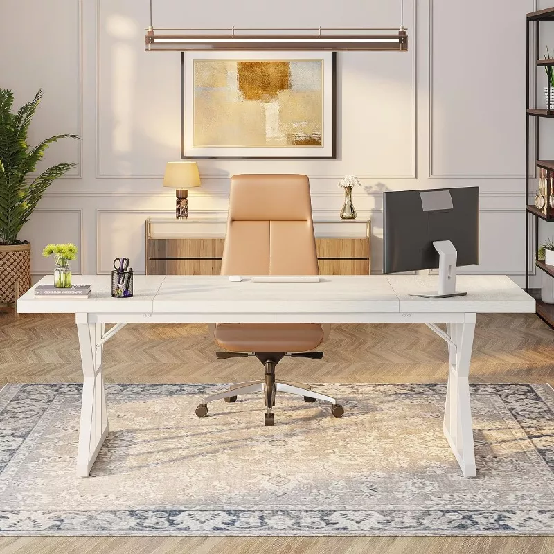 70.8-Inch Modern Executive Desk - Image 3