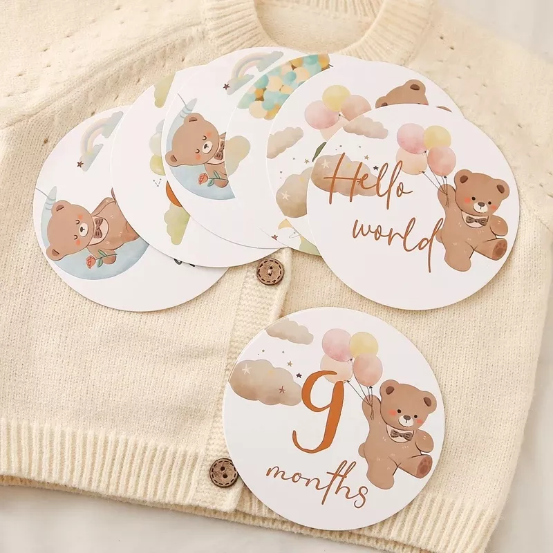 16-Piece Baby Bear Milestone Number Cards