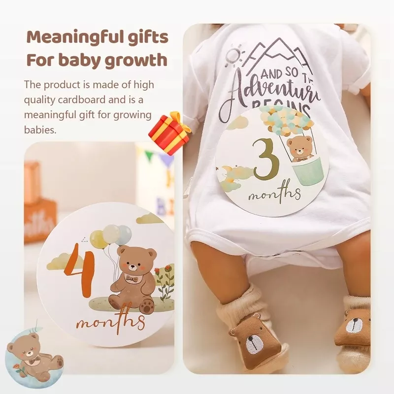 16-Piece Baby Bear Milestone Number Cards - Image 6